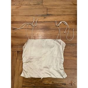 Reformation Lucrezia silk top in ivory - 0